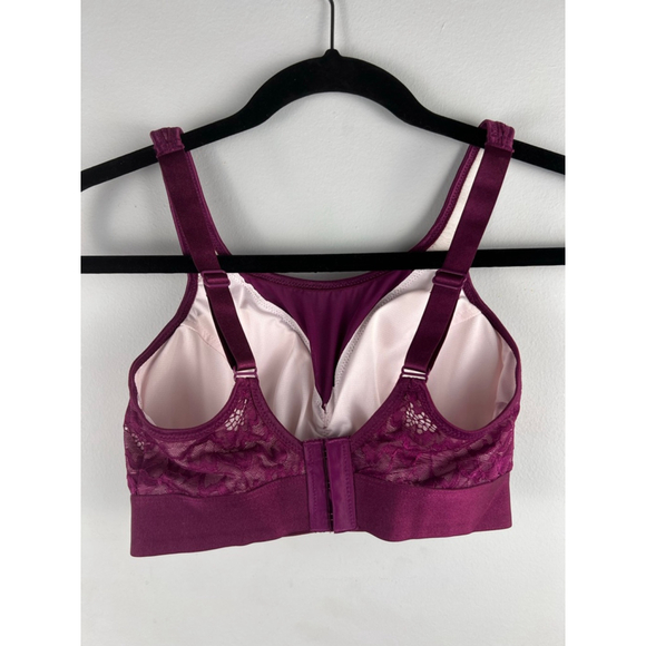 Women's Breezies Burgundy Pink Lace Bra S - Picture 4 of 4